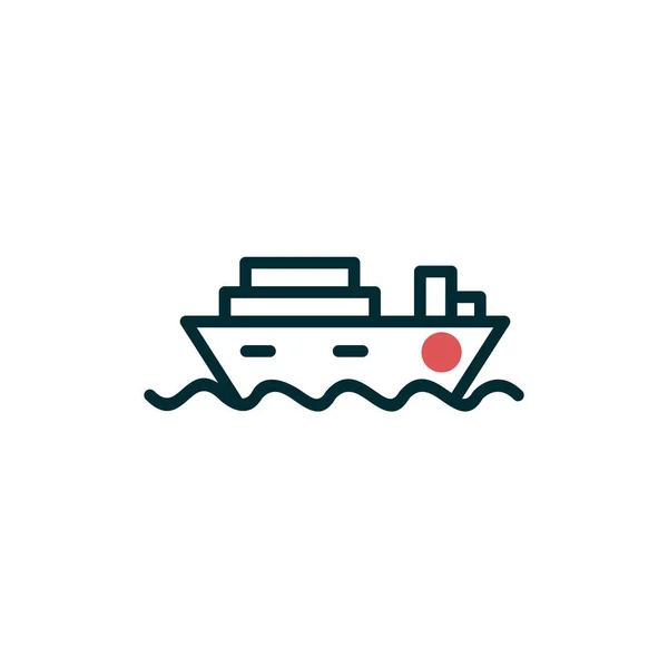 Statek Wycieczkowy Prosty Ikona Wektor Ilustracja — Wektor stockowy