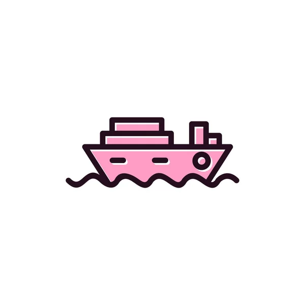 Cruise Ship Eenvoudig Pictogram Vector Illustratie — Stockvector