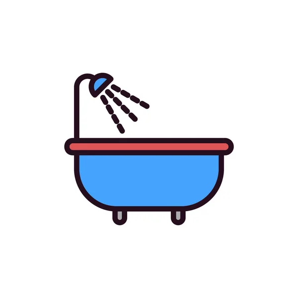 Μπάνιο Απλό Εικονίδιο Διανυσματική Απεικόνιση — Διανυσματικό Αρχείο