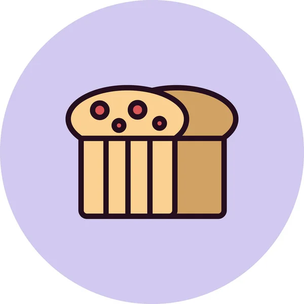 Bread Icon Vector Thin Line Sign Isolated Symbol Illustration — Stockvektor