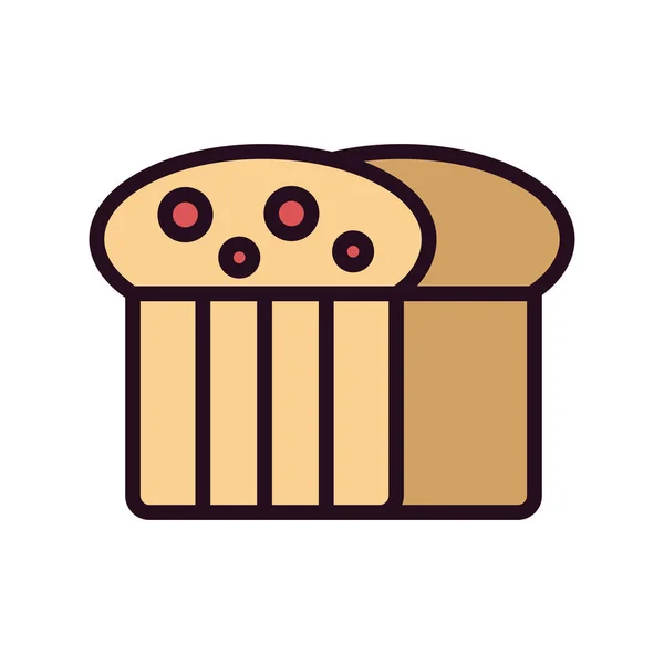 Bread Icon Vector Thin Line Sign Isolated Symbol Illustration — Image vectorielle