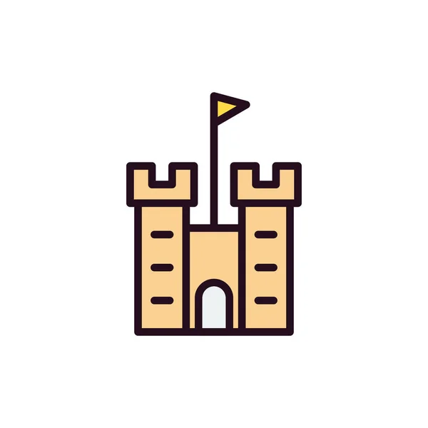 Castillo Icono Plano Ilustración Vectorial — Archivo Imágenes Vectoriales