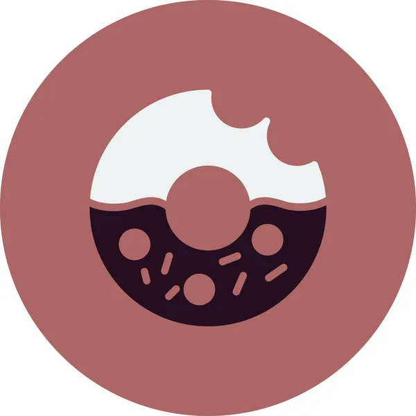 Donut Web Simgesi Basit Tasarım — Stok Vektör