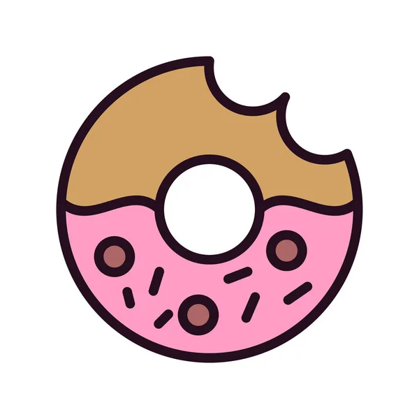 Donut Simgesi Vektör Illüstrasyonu — Stok Vektör