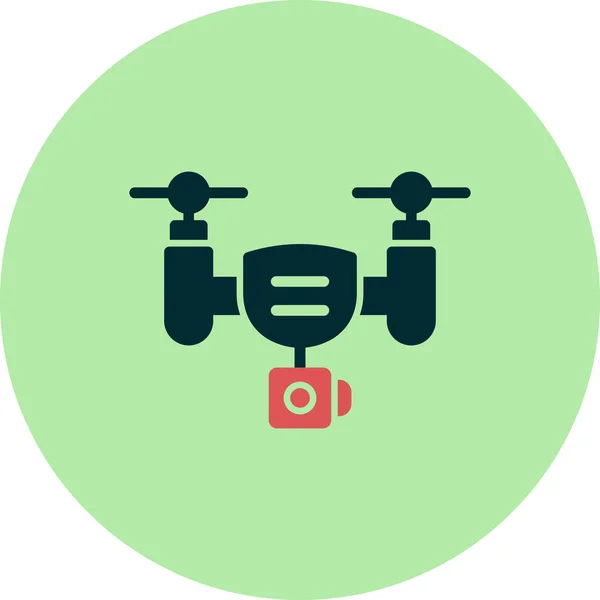 Drone Enkel Illustrasjon Nettikon – stockvektor