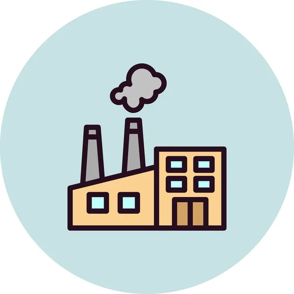 Fabrikgebäude Symbol Vektor Illustration — Stockvektor