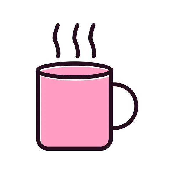 Coffee Cup Icon Vector Thin Line Sign Isolated Illustration — Archivo Imágenes Vectoriales