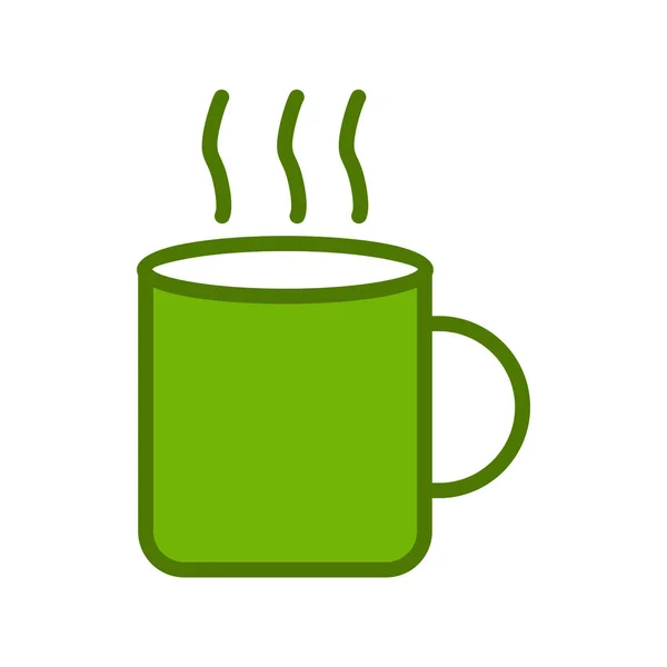 Kaffeetassen Icon Vektor Dünne Linie Zeichen Vereinzelte Illustration — Stockvektor