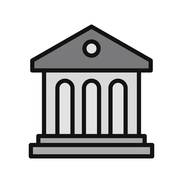 Bibliotheekgebouw Pictogram Vectorillustratie — Stockvector