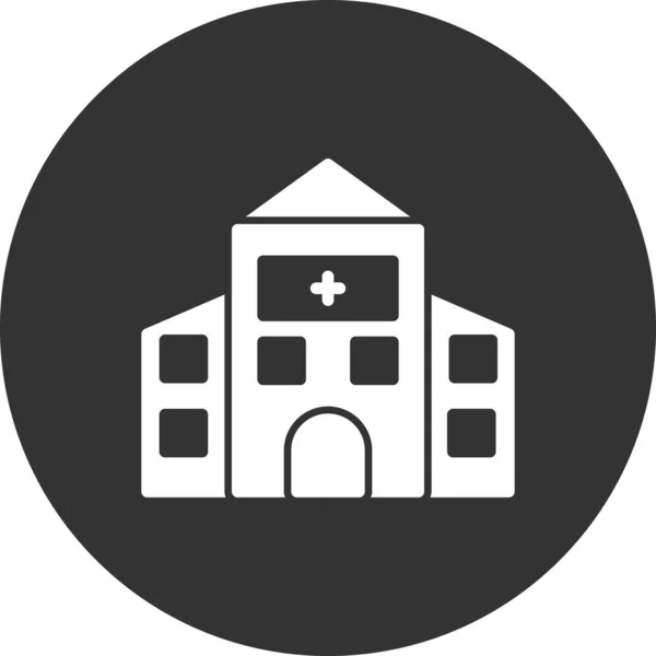 Illustrazione Vettoriale Dell Icona Dell Edificio Ospedaliero — Vettoriale Stock