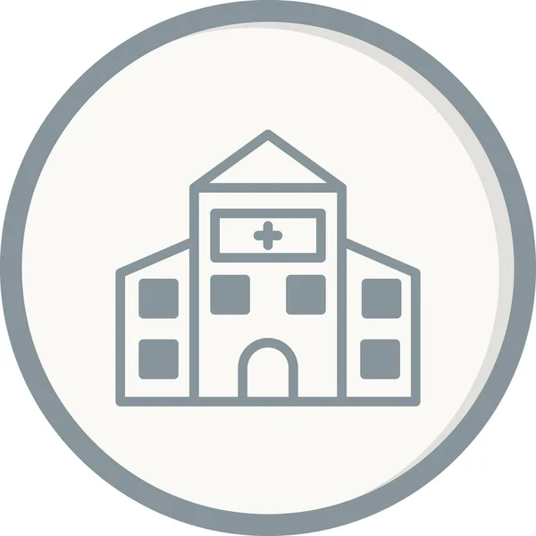 Krankenhaus Gebäude Symbol Vektor Illustration — Stockvektor