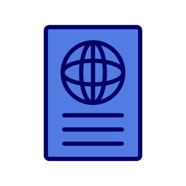 Pasaport ikonu vektör illüstrasyonu 