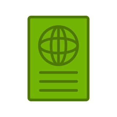 Pasaport ikonu vektör illüstrasyonu 