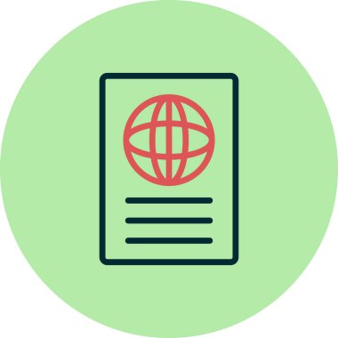 Pasaport ikonu vektör illüstrasyonu 