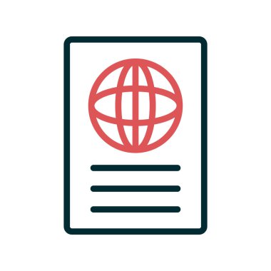 Pasaport ikonu vektör illüstrasyonu 
