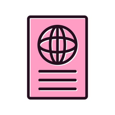 Pasaport ikonu vektör illüstrasyonu 