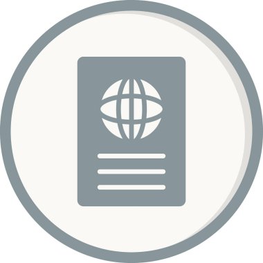 Pasaport ikonu vektör illüstrasyonu 