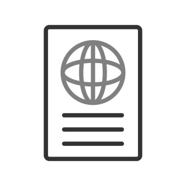 Pasaport ikonu vektör illüstrasyonu 