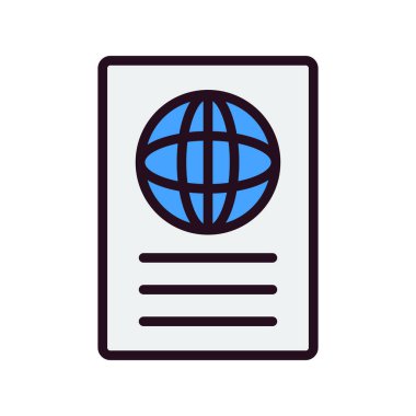 Pasaport ikonu vektör illüstrasyonu 