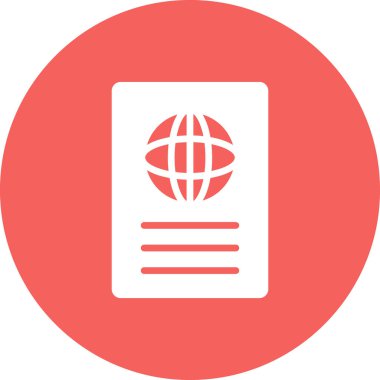 Pasaport ikonu vektör illüstrasyonu 