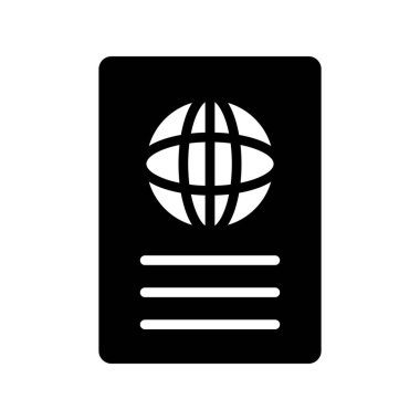 Pasaport ikonu vektör illüstrasyonu 