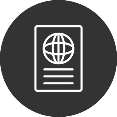 Pasaport ikonu vektör illüstrasyonu 