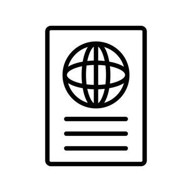 Pasaport ikonu vektör illüstrasyonu 