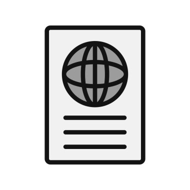 Pasaport ikonu vektör illüstrasyonu 