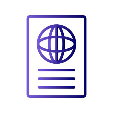 Pasaport ikonu vektör illüstrasyonu 