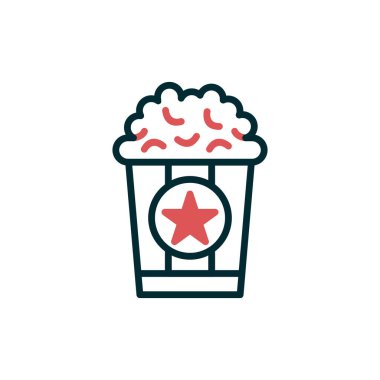 Patlamış mısır kovası simgesinin vektör çizimi