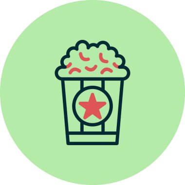 Patlamış mısır kovası simgesinin vektör çizimi