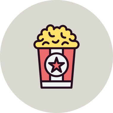 Patlamış mısır kovası simgesinin vektör çizimi