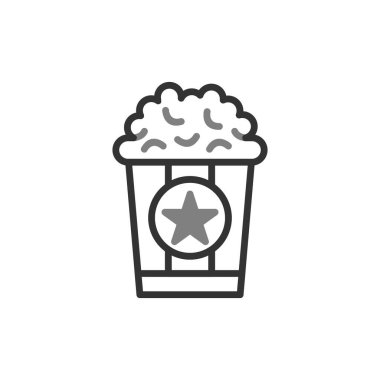 Patlamış mısır kovası simgesinin vektör çizimi