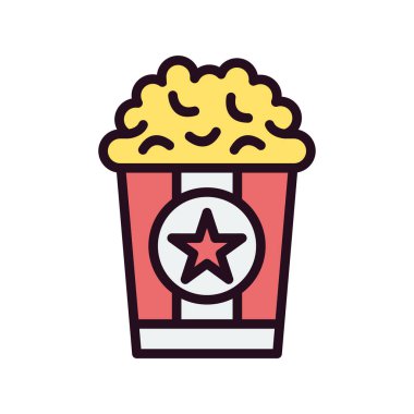 Patlamış mısır kovası simgesinin vektör çizimi