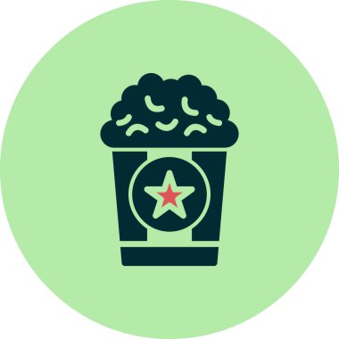 Patlamış mısır kovası simgesinin vektör çizimi