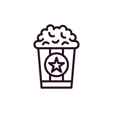 Patlamış mısır kovası simgesinin vektör çizimi