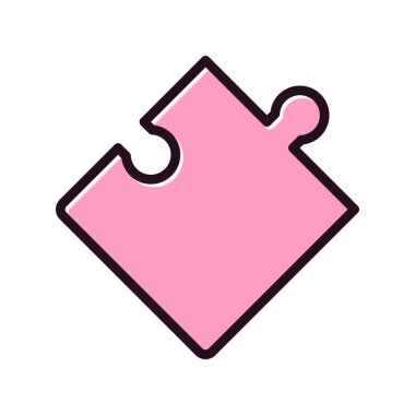 puzzle vector icon. thin line design.