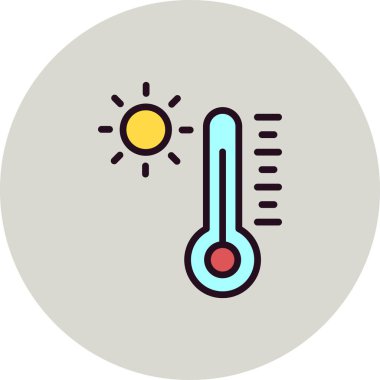 Termometre simgesinin vektör gösterimi 