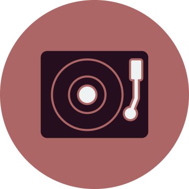 Vinil basit simge, vektör illüstrasyonu