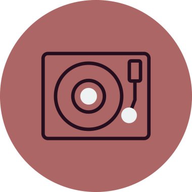 Vinil basit simge, vektör illüstrasyonu