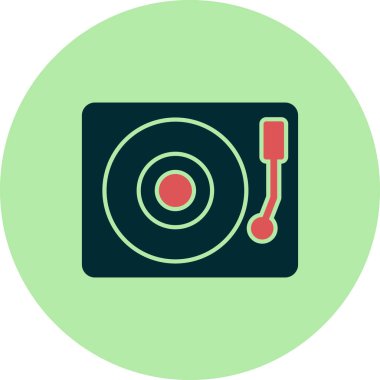 Vinil basit simge, vektör illüstrasyonu