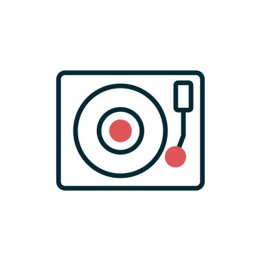 Vinil basit simge, vektör illüstrasyonu