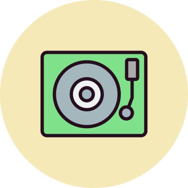 Vinil basit simge, vektör illüstrasyonu