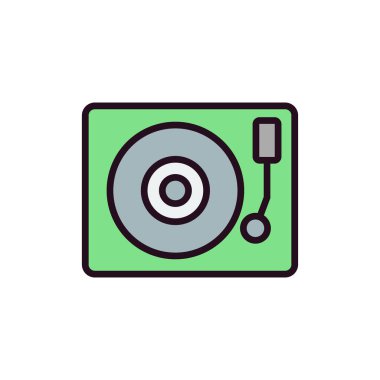 Vinil basit simge, vektör illüstrasyonu