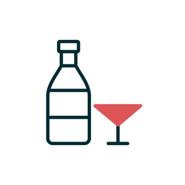 Votka basit simgesi, vektör illüstrasyonu