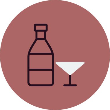 Votka basit simgesi, vektör illüstrasyonu