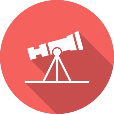 Teleskop simgesi. Moda tarzında ince çizgi illüstrasyonu.