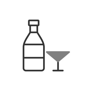 Votka basit simgesi, vektör illüstrasyonu