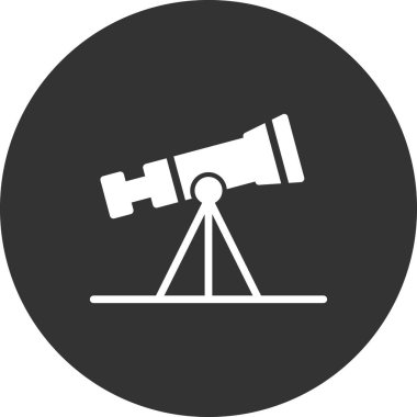 Teleskop simgesi. Moda tarzında ince çizgi illüstrasyonu.