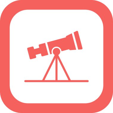 Teleskop simgesi. Moda tarzında ince çizgi illüstrasyonu.